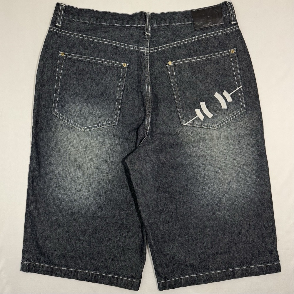 NWT Vintage Y2K Embroidered Reverb Space Pocket Hip Hop Shorts Baggy 36 Rare